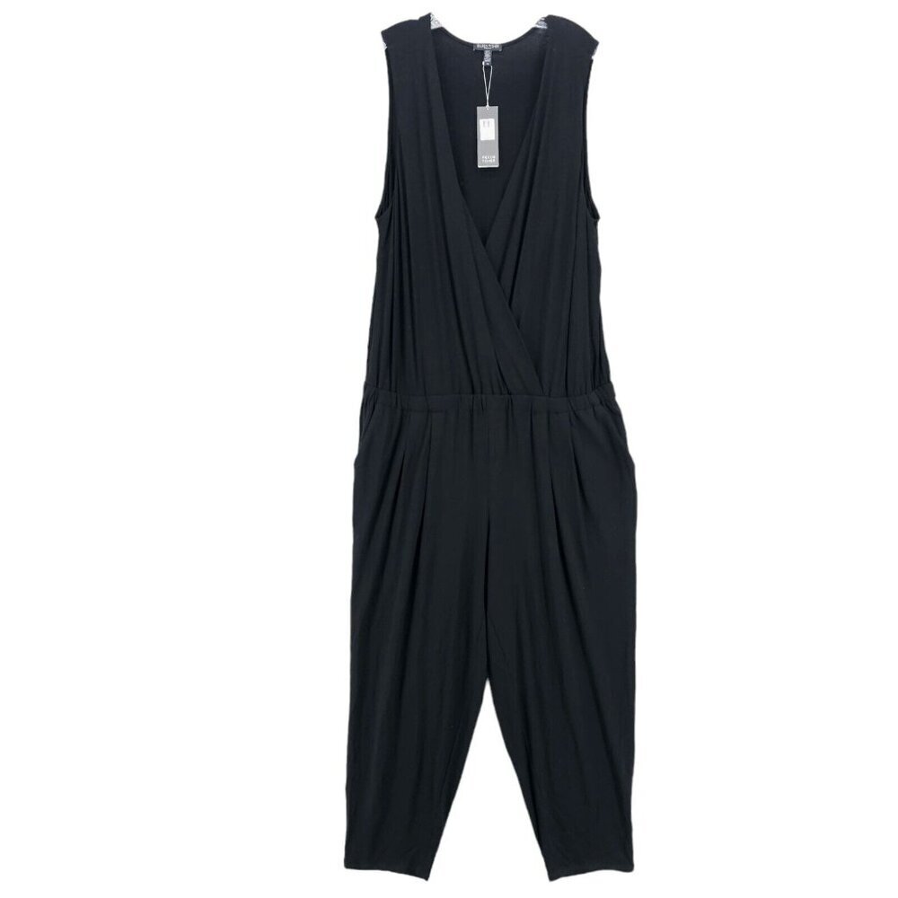 Eileen Fisher Black Sleeveless Draped Jumpsuit
